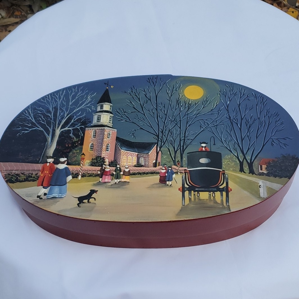 Handmade Bentwood Shaker Oval Box Christmas - Picture 2 of 16